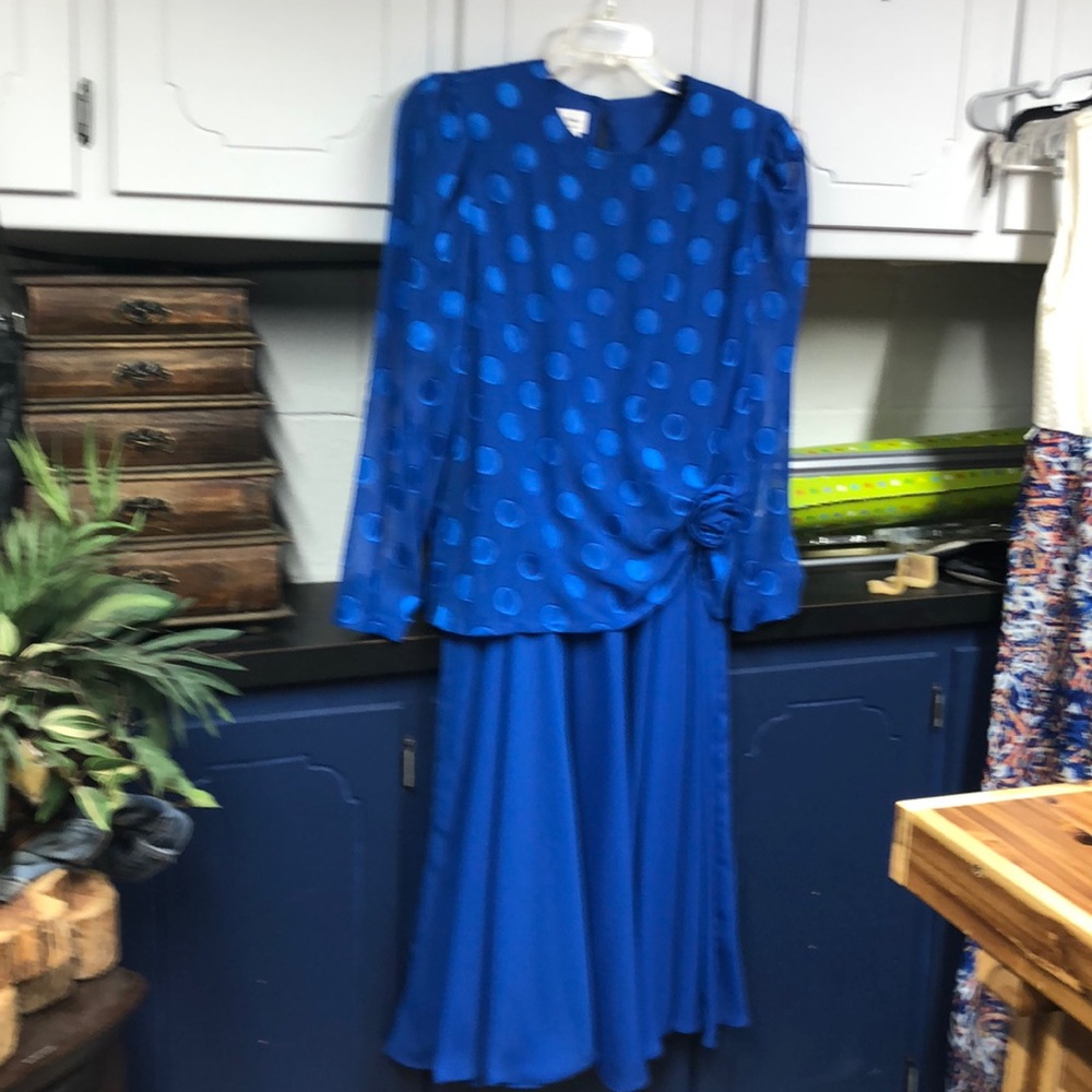 In The Mood London Paris New York royal blue dress size 16